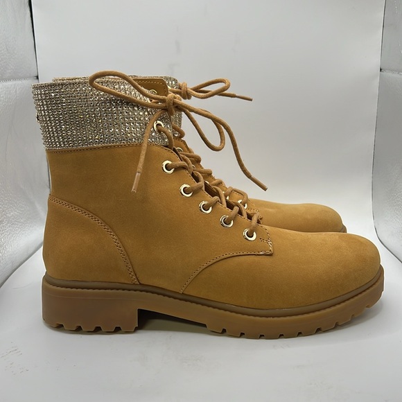 MICHAEL Michael Kors Shoes - NWOT Michael Michael Kors Alistair Combat Lace Up Leather Jewel Boots Womens 9.5